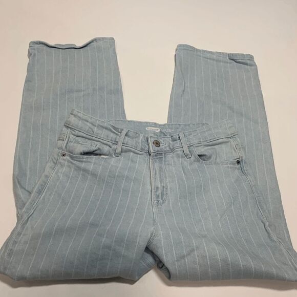 Old Navy Slim Wide Leg High Rise Light Striped Jean - Picture 3 of 8